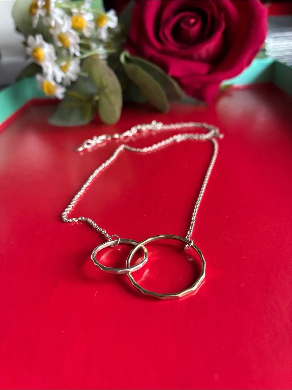 925 Interlocking Circle Silver Necklace - Elegant Women's Jewelry